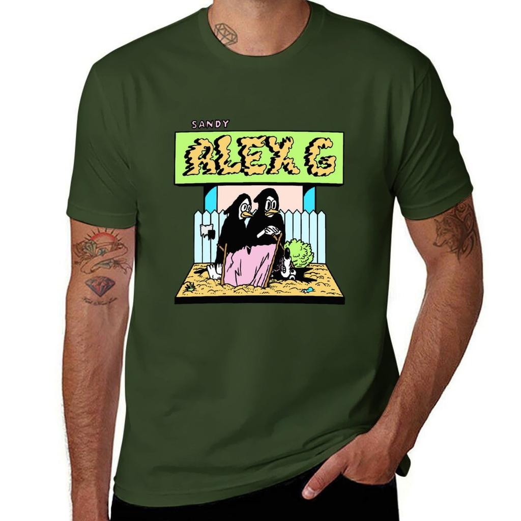 (Sandy) Alex G Dead Logo T-Shirt Summer Top Oversizeds Mens Tall T Shirts