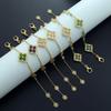 Four-leaf Clover Bracelet for Women Retro Palace Amazonite Fritillaria Bracelet