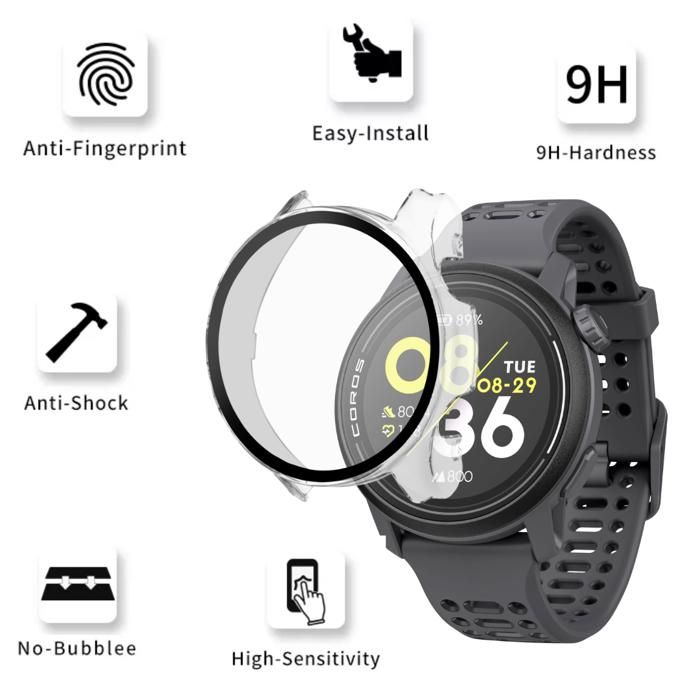 Coque compatible Coros Pace 3 - Protection rigide montre connectée étui transparent écran verre trempé Phonillico®