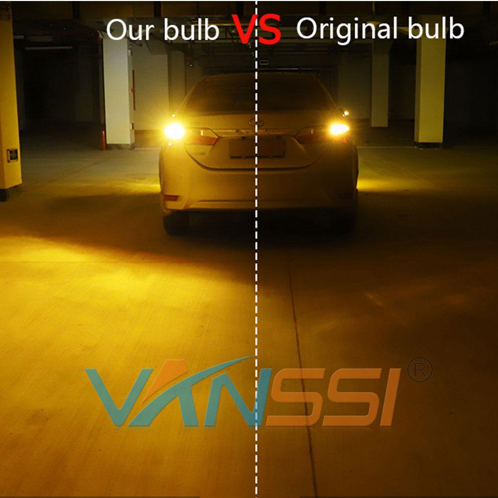 Supber Bright 66SMD 7507 PY21W BAU15S 1156 P21W BA15S T20 7440 WY21W LED Bulb Amber Yellow Turn Signal Light Canbus Error Free