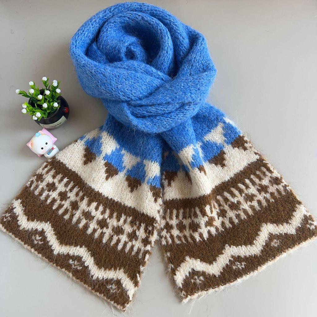 2025 Women's Cute Fair Isle Knit Scarf - Versatile Winter Warmth for Students & Couples