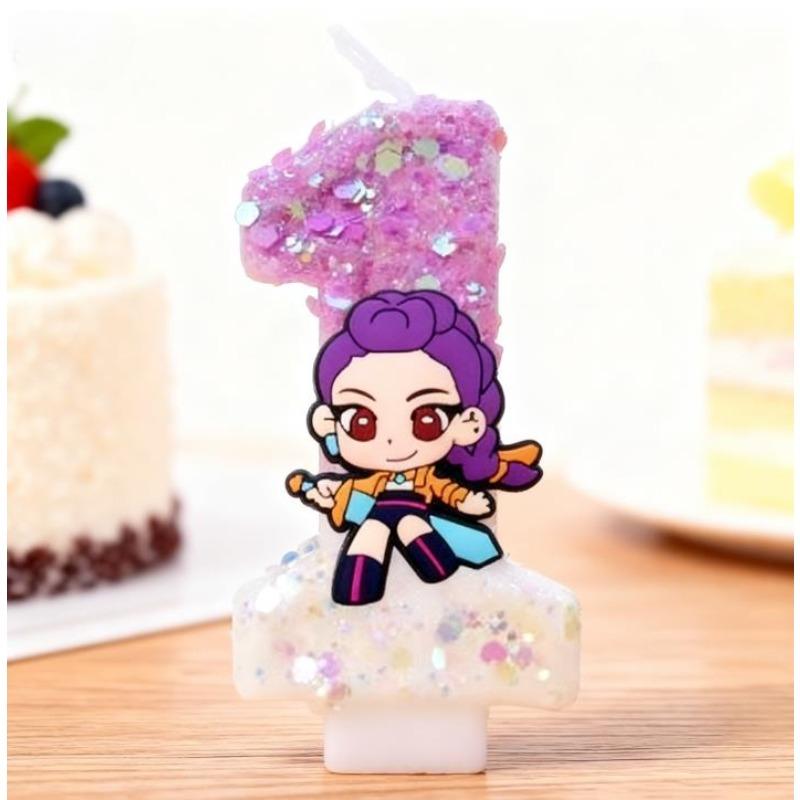 Kpop Devil Hunter Theme Candle 3D Number 5201314 Birthday Cake Decoration Baby Shower Anime Party Supplies