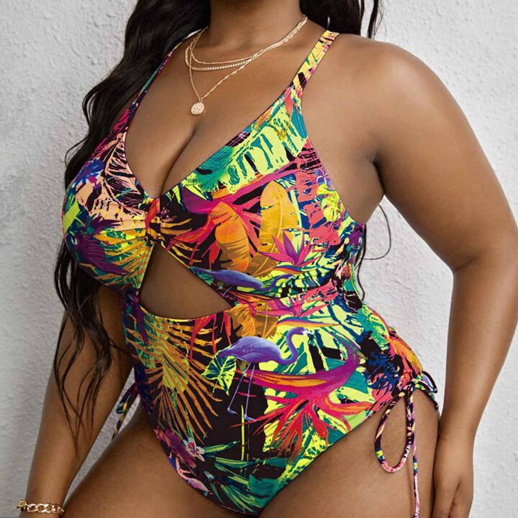 Plus Size Bikini Swimsuit for Women, Backless Sexy Bathing Suit, Slim Fit Swimwear