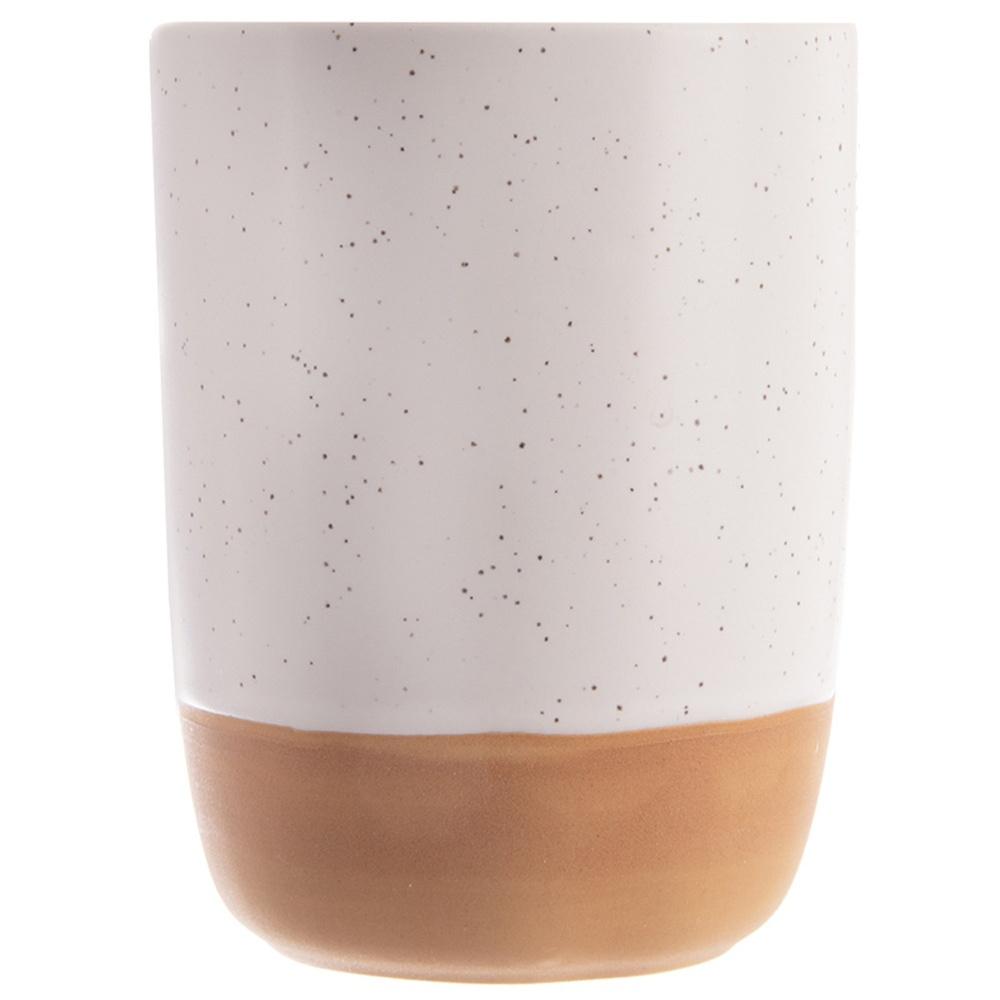 Kubek Ceramiczny do Kawy Herbaty Napojów Ciepłych Zimnych Biały 340 ml