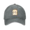 Cute Toast Washed Canvas Baseball Cap Unisex Vintage Soft Casual Hat