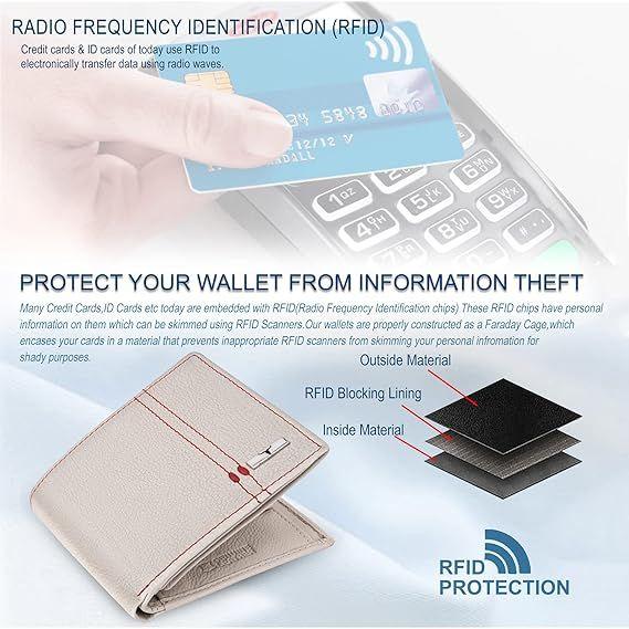 Liam Sand/Red Leather Wallet for Men