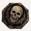 Elegant Skull Decorative Plate - Gothic Wall ArtUmbrella, Portable 3-Fold Compact Umbrella,Christmas Gift ES580