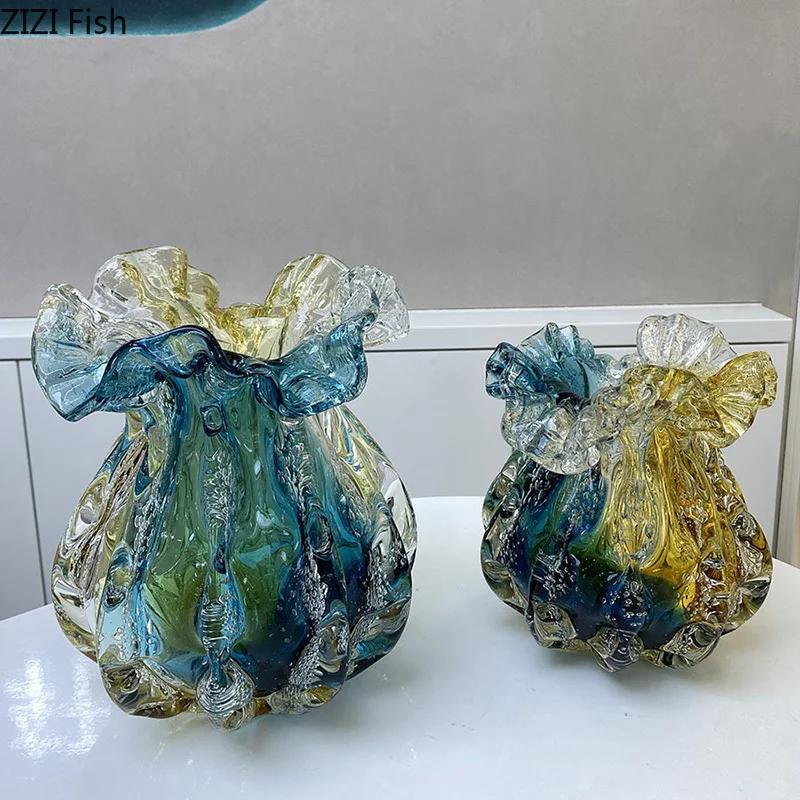 Painted Bubbles Glass Vase Hydroponics Plant Pots Table Decoration Flowers Arrangement Flower Edge Vase Room Aesthetic Decor