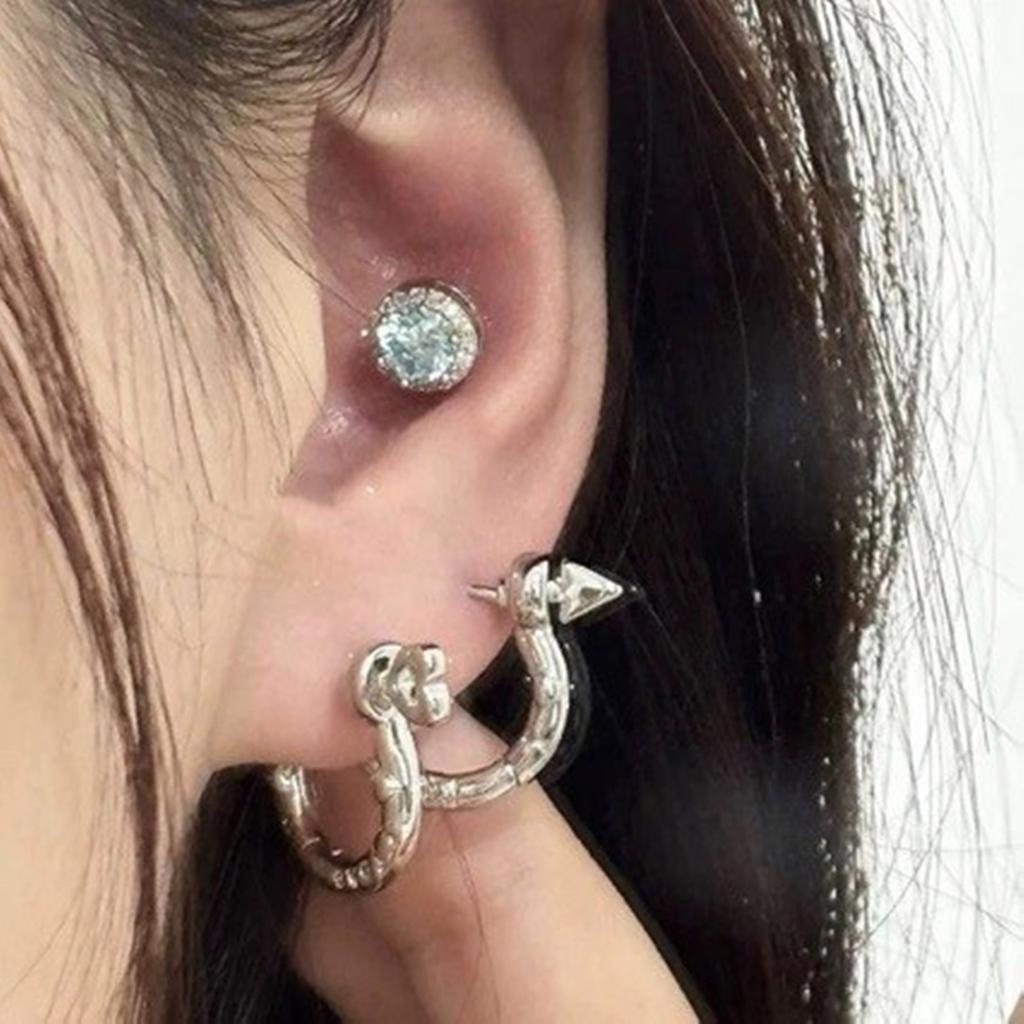 Stylish Letter Designs U Shaped Hoop Earrings in Various Color Portable Jewelry Accessory for Trendy Men and Women