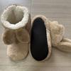 Herbst und Winter Süße Hasenohren Indoor Mittelhohe Weiche Sohle Bodenstiefel Dicke Anti-Rutsch Warme Bodenschuhe Haus Baumwollschuhe