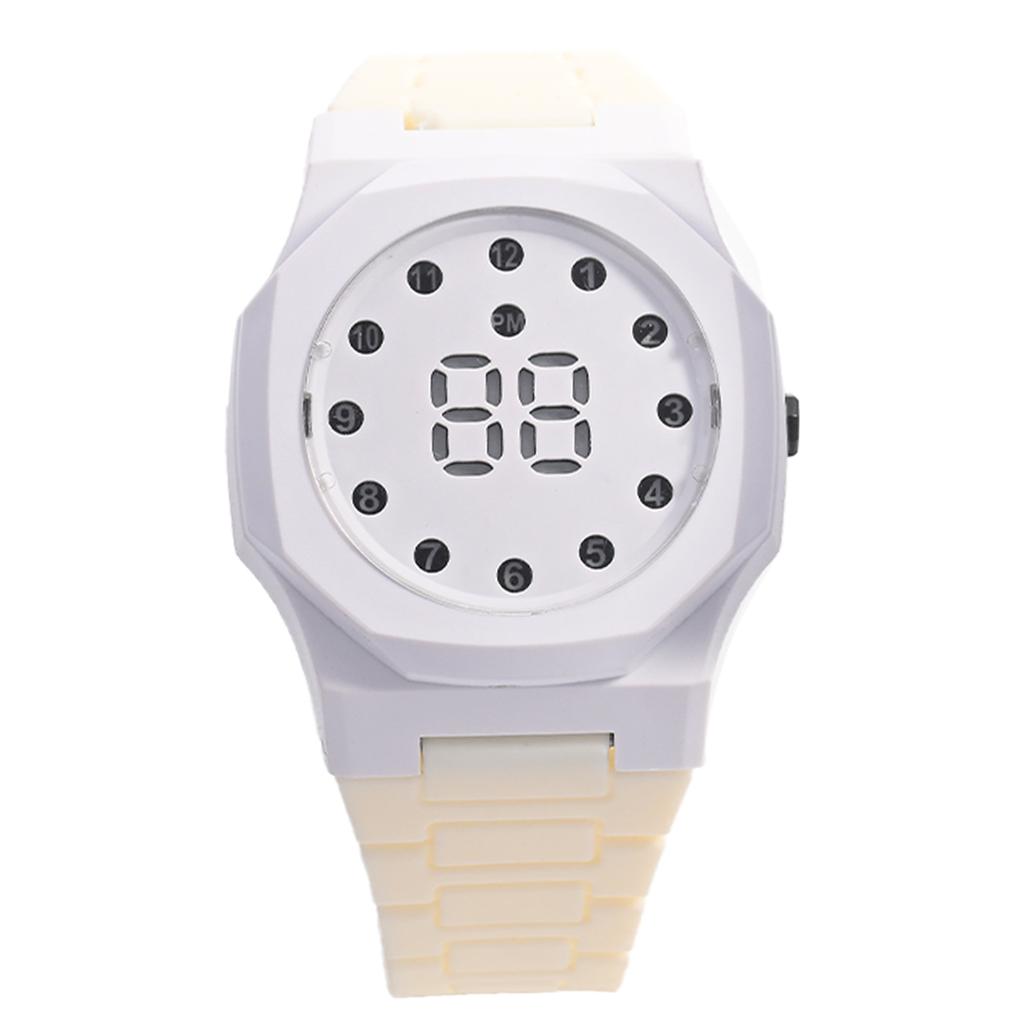 Fashion simple personality round luminous dial women's electronic wrist watch, suitable for daily wear, Christmas and other holi