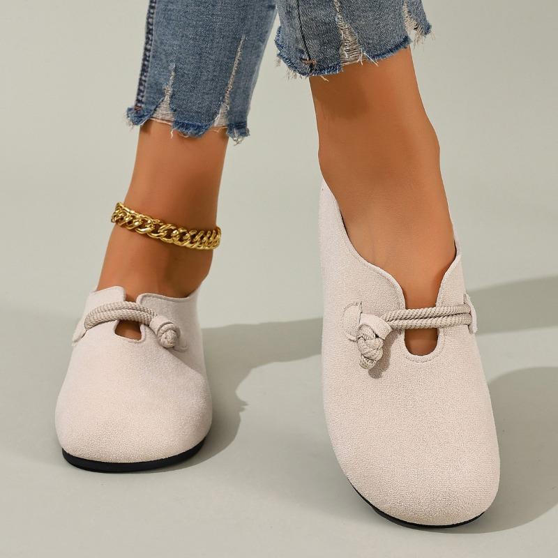 Spring and Autumn New Birkenstocks Women's Flat One-Pedal Casual Loafers Suede Round Head Single Shoes