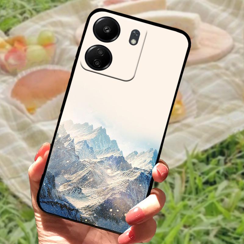 For Redmi 13C 4G Case TPU Silicone Soft Protective Phone Back Cover For Xiaomi Poco C65 Fashion Printing Shockproof Bumper Bags