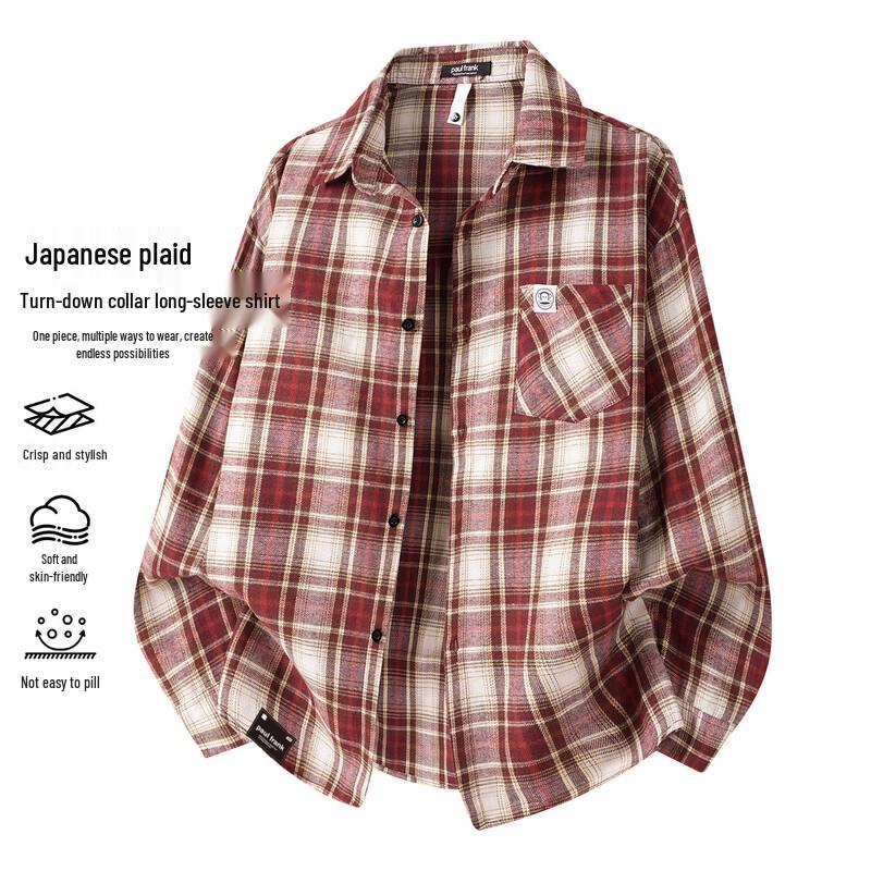 Paul Frank Men s Long-Sleeve Plaid Shirt L