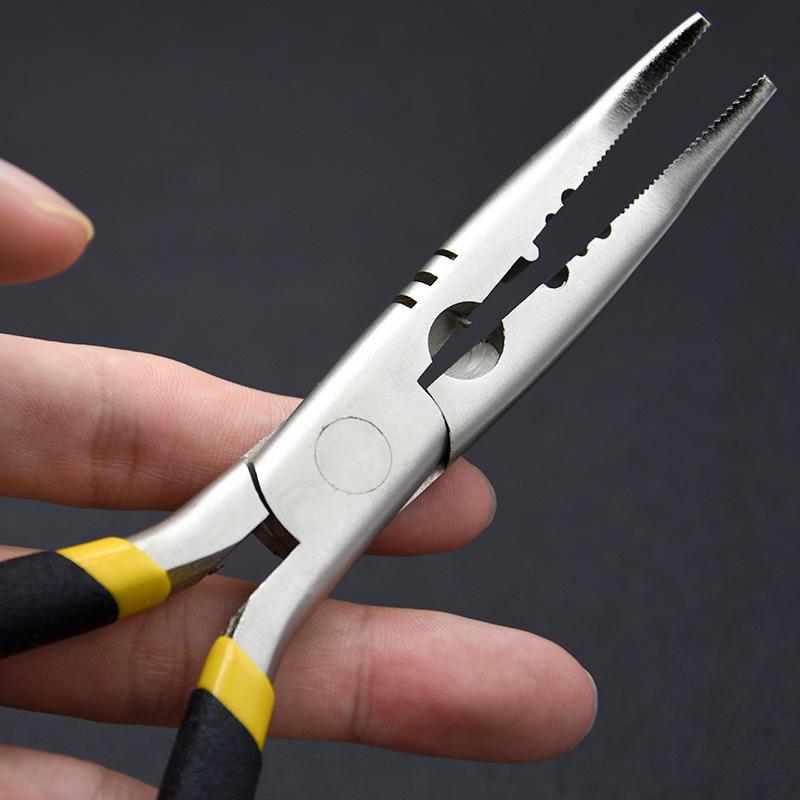 Luya Multifunktionale Edelstahl Angelzange - Hakenlöser, Drahtschneider, Gebogene & Spitzzange.