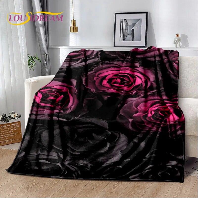 Dream Love Rose Severské květy Sedmikráska Deka, Měkká přehozová deka pro domov Ložnice Postel Pohovka Piknik Cestování Kancelář Krycí deka Dítě