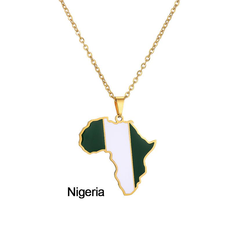 HY European and American Stainless Steel African Diamond Drop Necklace with Bamboo Chain Unisex Gift Jewelry