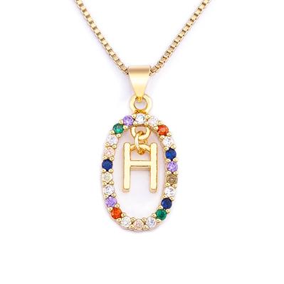 Nidin New Colorful 26 Letters A - Z Initial Alphabet Pendant Long Chain Necklace Jewelry Women Accessories Gift
