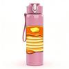 1PC Stack Pancake Butter Breakfast Print 750ml Color Plastic Sports Water Bottle Leakproof Flip Straw Lid Suitable for Sports Office Home Use