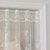 Flower Pattern French Lace Jacquard Curtain Translucent No Drilling Required Window Sheer Curtain Through-rod Design