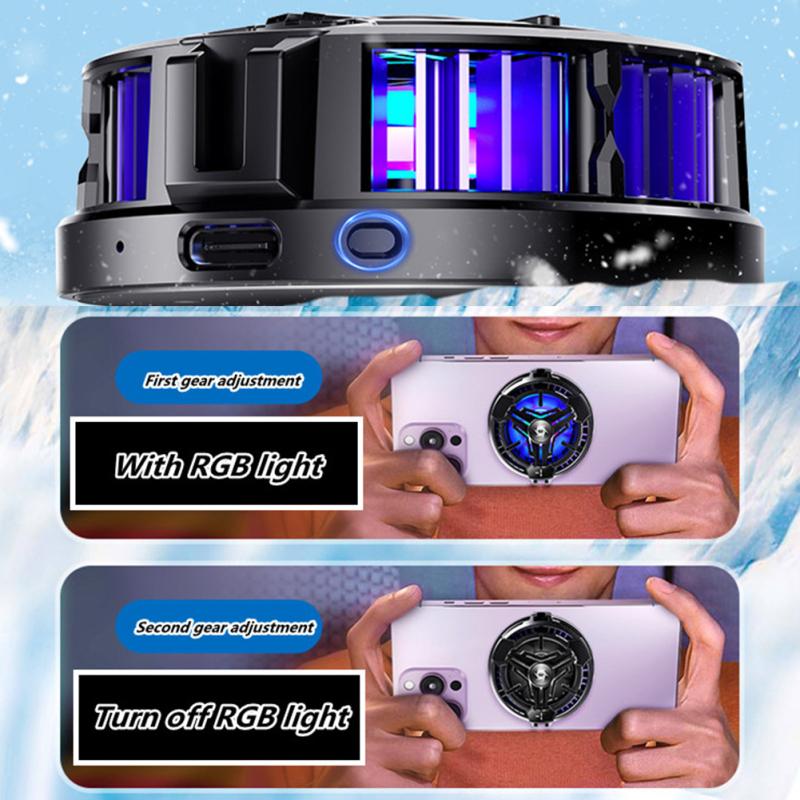 Mobile Phone Semiconductor Magnetic Radiator With Rgb For Pubg Game Cooling Fan Compatible For Iphone 14 Pro Max