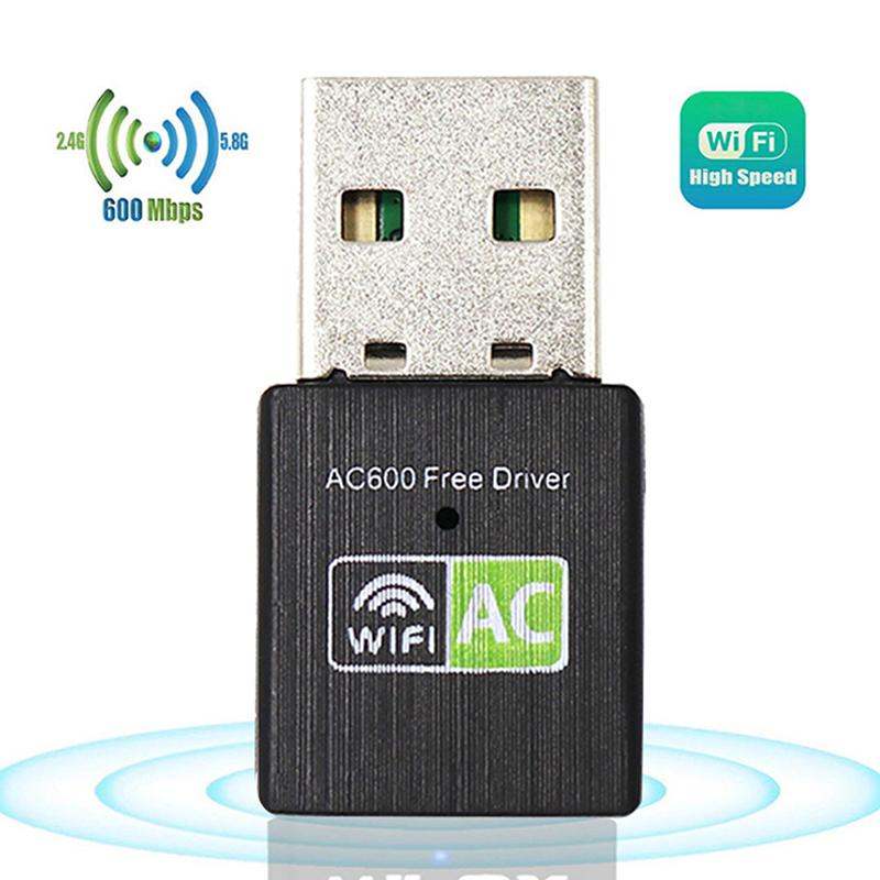 Adaptateur Wifi USB sans pilote 600Mbps Adaptateur Wi-Fi 5Ghz Antenne USB Ethernet PC Adaptateur Wi-Fi Dongle Wifi Lan Récepteur Wifi AC