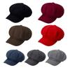 Brim Beret Cap Autumn Winter Hat Solid Color Unisex Casual Beret Cap with Brim Windproof Vintage Style Elegant for Outdoor