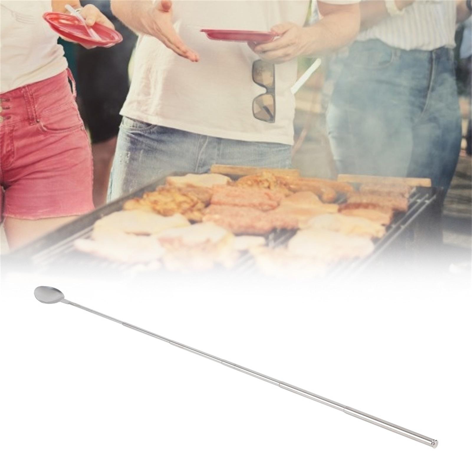 

Stainless Steel 62cm Long Telescopic Stirring Spoon Stretchable for Barbecue Tableware Supplies