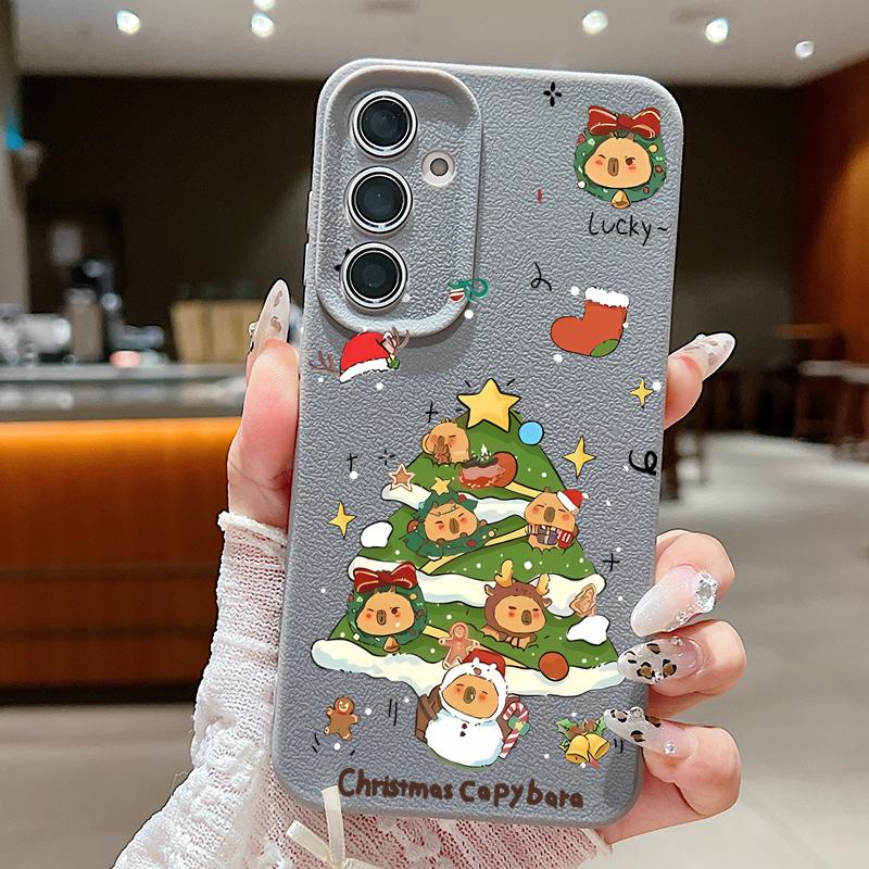 Case For Samsung Galaxy S25 S24 FE S23 Ultra A56 A16 A17 A36 A26 A55 A15 A25 A54 5G S22 Ultra Soft TPU Phone Cover Cartoon Christmas Tree Case Cover