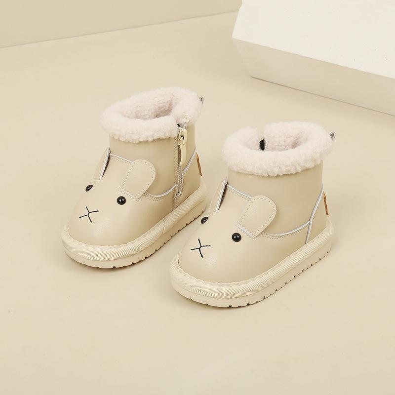 

Новые детские зимние сапоги из бархата для малышей, зимние хлопковые теплые короткие сапоги для девочек, детская обувь factory order price 15-19 whole pieces (120 pairs) бежевый