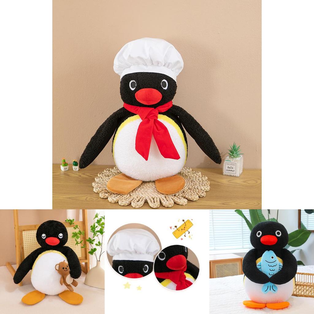Adorable Pingu Chef Penguin Plush Toy Soft And Cute Penguin Stuffed Animal For Kids