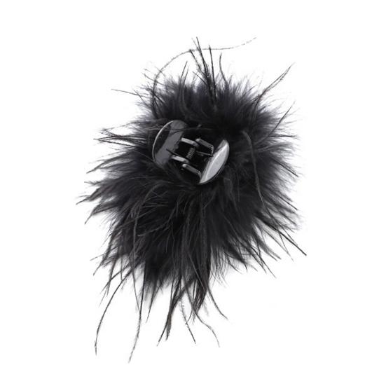Women Hair Clip Faux Feather Decor Anti-slip Teeth Back Head Hair Claw Cartoon Styles Shark Hair Clip Hair Accessories