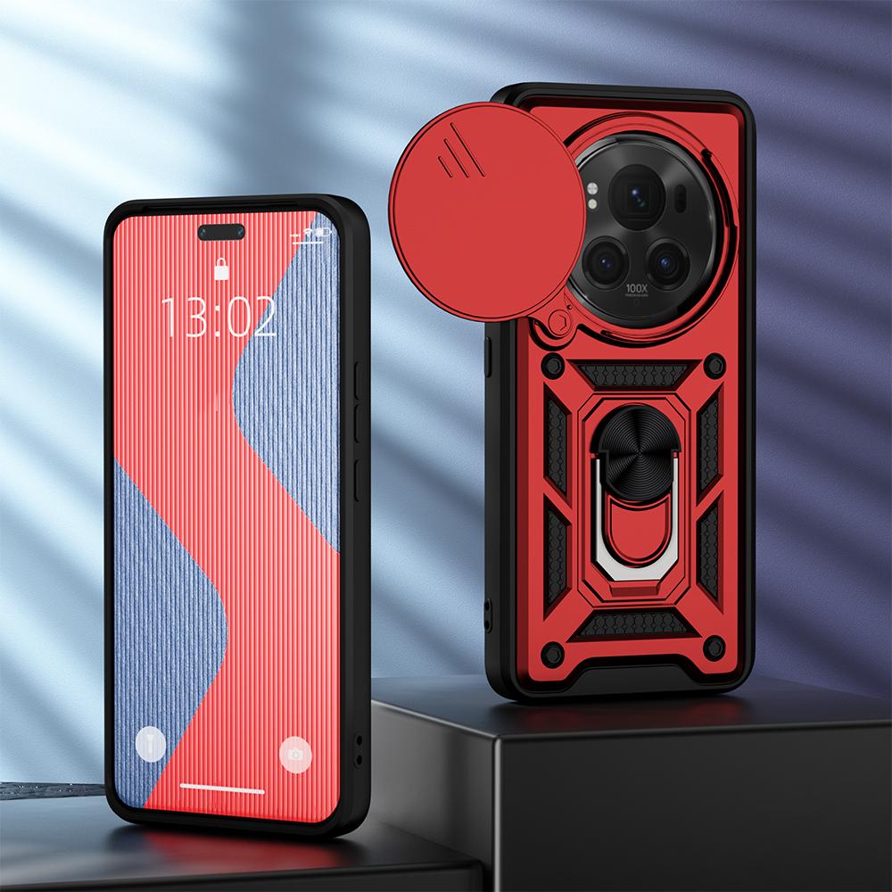 

KEYSION Протиударний броньований чохол для HONOR Magic 6 Pro 5G Слайд Захисне кільце для об’єктива камери Чохол для телефону для HONOR Magic 5 Pro for Mgaic 6 Pro червоний