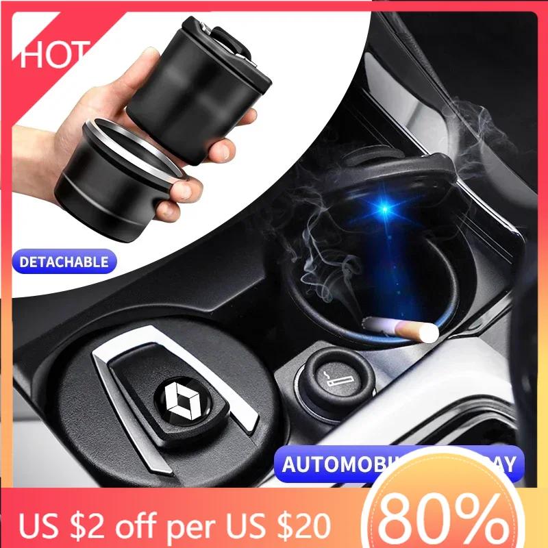 Hub Caps 2 in 1 Car Ashtray Storage Box Holser Brackets Organizer for Renault Sandero Captur Megane Twingo Duster Scenic Logan L rosso