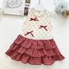 Girls' Red Polka Dot Bow Plaid Sleeveless Dress - New Summer 2026 Princess Style