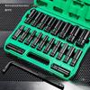 Hexagon Electric Wrench Socket Set - Complete Repair Kit with Extensions and Various Sizes