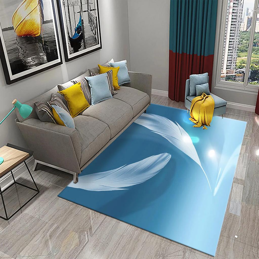 Colorful Feather Carpet for  Living Room Sofa Coffee Table Light Luxury Carpet Family Bedroom Bedside Rugs Bathroom Non-slip Rug