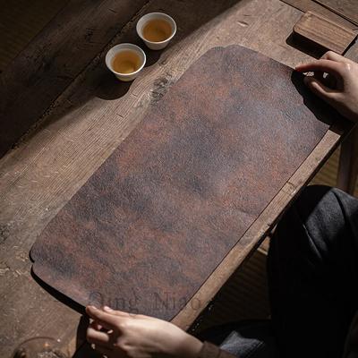 New Chinese Style Ancient Style Waterproof Tea Mat Double-layer PU Modern Simple Home Dry Tea Tray Mat Tea Table Accessories