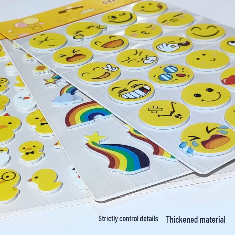 Rainbow Smiley Face 3D EVA Stickers - DIY Holiday Decor & Kids' Rewards
