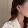Vintage Cross Pearl Earrings Minimalist Elegant Studs Luxury High-End Jewelry for Women