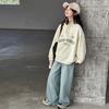 Korean Style Half-Zip Stand Collar Girls' Hoodie - Spring/Autumn Fashion