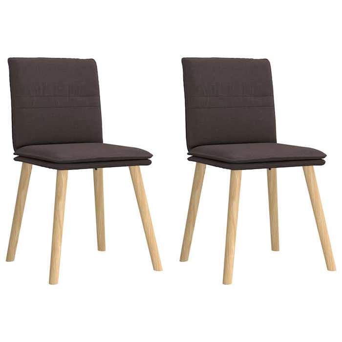 VidaXL Chaises à manger lot de 2 marron foncé tissu, chaise, chaise de salon, chaise d'accent, chaise de cuisine, siège de 4101259