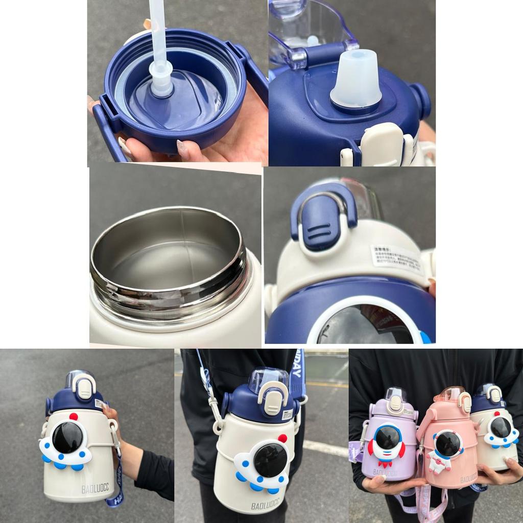 Bws-201 Hseen Children's Insulated Cup 316 Stainless Steel 304 Stainless Steel Shell Cartoon Style 6-hour Thermal Performance