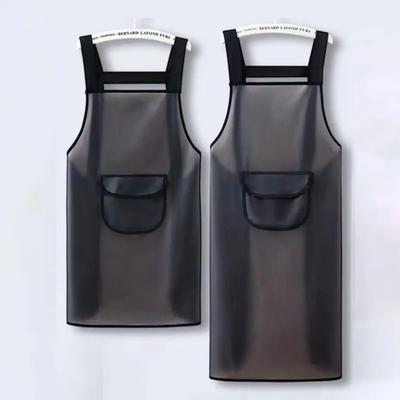 Haushalt PVC Küchenschürze Wasserdicht Transparent Schwarz Arbeitsschürze Schmutzabweisend Ölbeständig Reinigungsschürzen