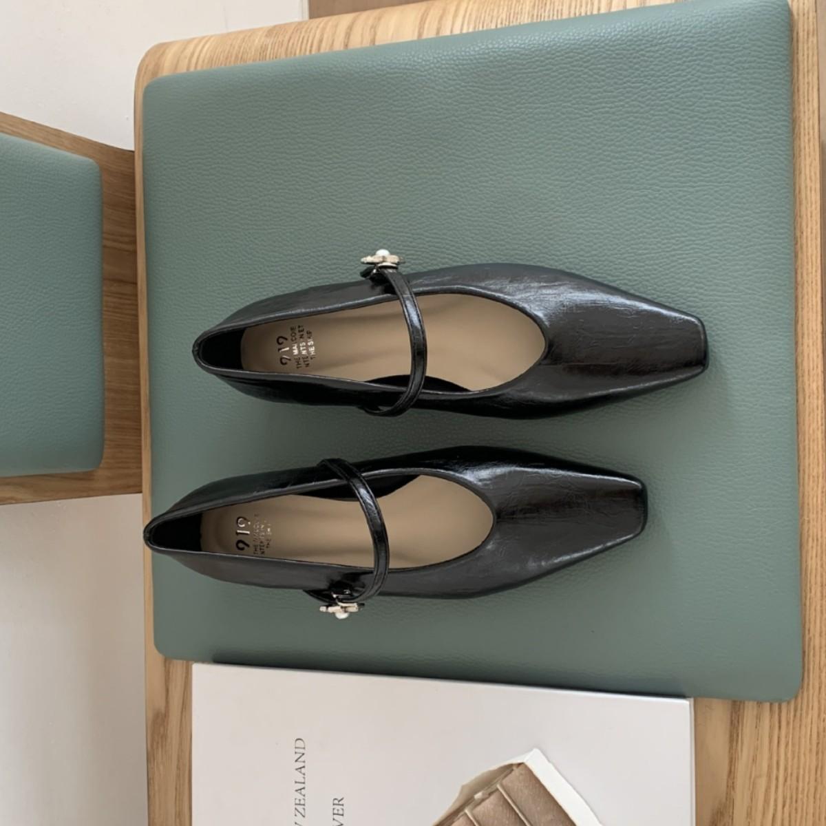

Flat Mary Jane Single Shoes Women S Shoes Spring Evening Breeze Gentle With Skirt Black Ladyshoes 35