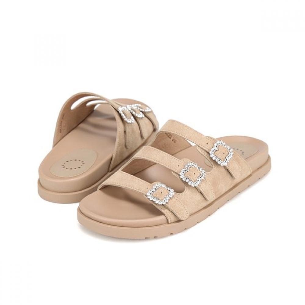 BARBARA Leather Jewel Buckle Mule Slide 1cm Bbi352be