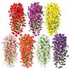 2PCS Artificial Morning Glory Hanging Flowers Fake Flower Outdoor Home Garden Wall Hanging Petunias Plants Wedding Decor