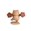 Beech Wood Cute Kitten Desktop Ornament, Handkerchief-Spinning, Perfect Gift for Girlfriend, Ideal for Car Console.