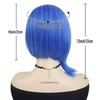 Synthetic Hair Short Straight Blue Bob Cosplay Wigs for Women Anime Cartoon Costume Wig with Glasses Set Halloween Party Use