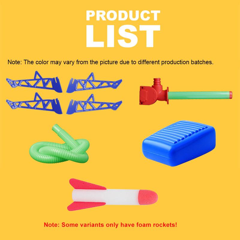 Kids Foot Pedal Air Pump Rocket Launcher Toy Kit Foam Rocket Accessories Boys Girls Outdoor Jumping Sport Launch Rocket Game Toy